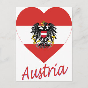 Austria Flagga Heart Vykort