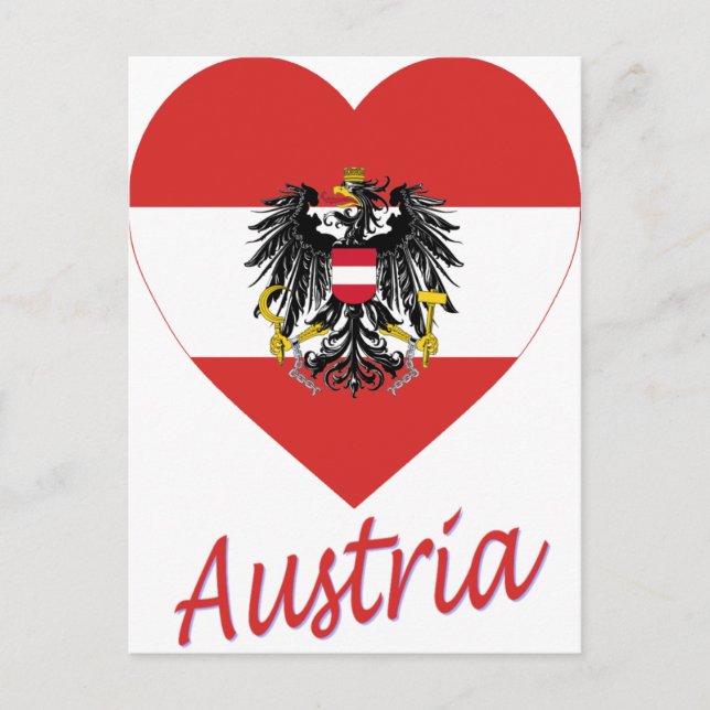 Austria Flagga Heart Vykort (Framsida)