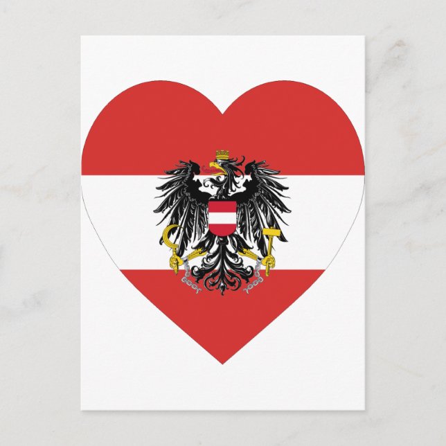 Austria Flagga Heart Vykort (Framsida)
