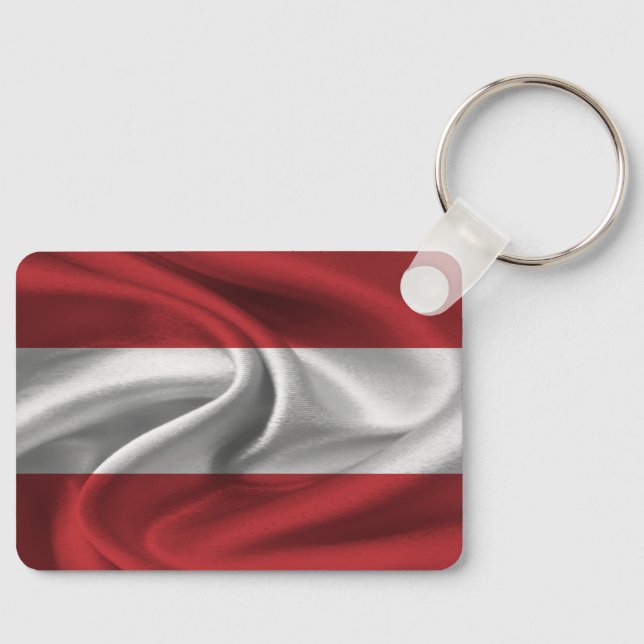 Austria Flagga Keychain Nyckelring (Framsida)