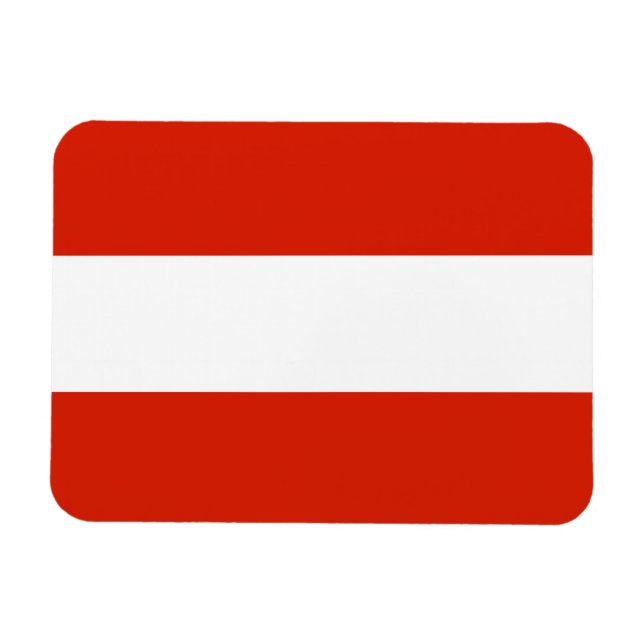 Austria Flagga Premium Magnet (Horisontell)