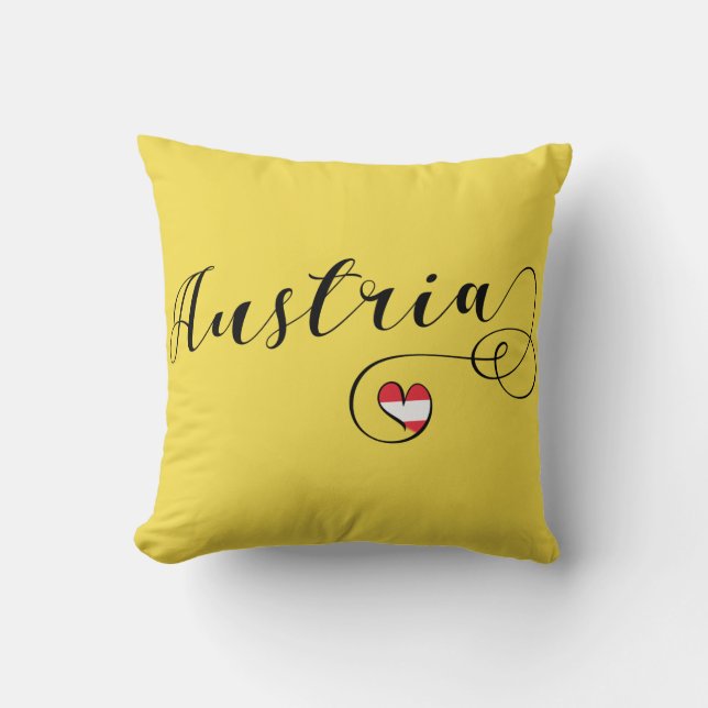 Austria Heart Throw Cushion, Wien Kudde (Framsida)
