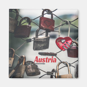 Austria Kärlek Locks Bridge Salzburg Magnet