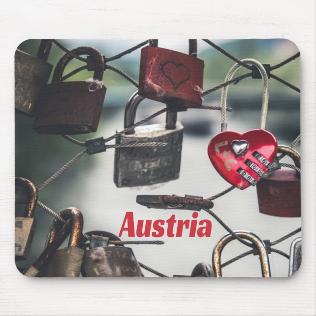 Austria Kärlek Locks Bridge Salzburg Musmatta (Framsidan)