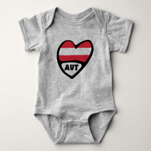 Austria Land Code Flagga Heart AUT T Shirt