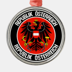 Austria Round Emblem Julgransprydnad Metall