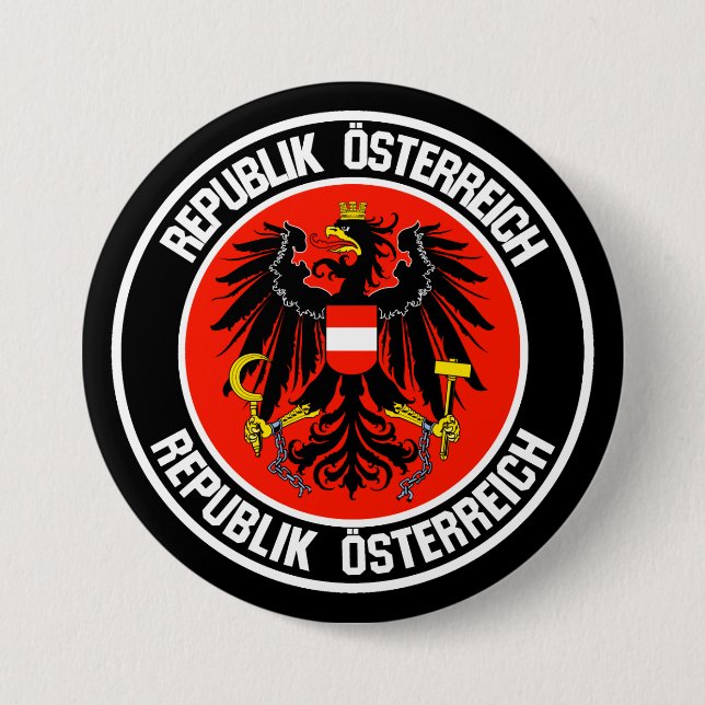 Austria Round Emblem Knapp (Framsida)