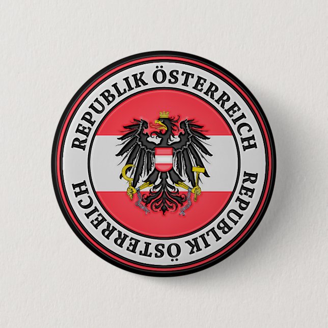 Austria Round Emblem Knapp (Framsida)