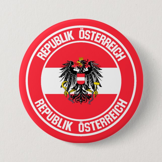 Austria Round Emblem Knapp (Framsida)