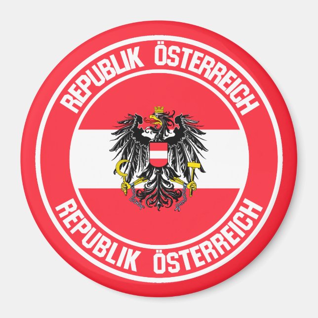 Austria Round Emblem Magnet (Framsidan)