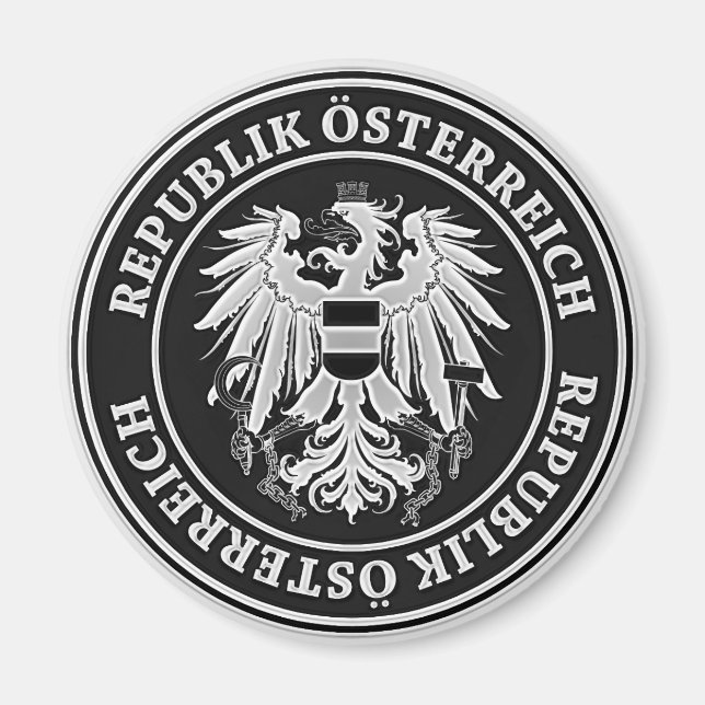 Austria Round Emblem Magnet (Framsidan)