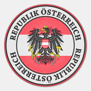 Austria Round Emblem Runt Klistermärke