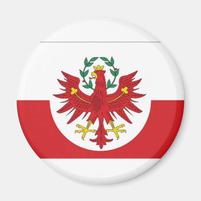 Austria Tyrol Flagga Magnet (Framsidan)