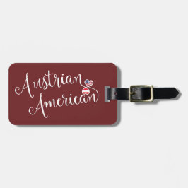 Austrian American Entwed Heart Luggage Tag Bagagebricka