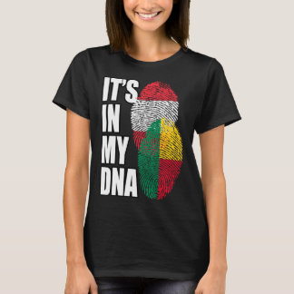 Austrian And Beninese Mix DNA Flag Heritage T Shirt
