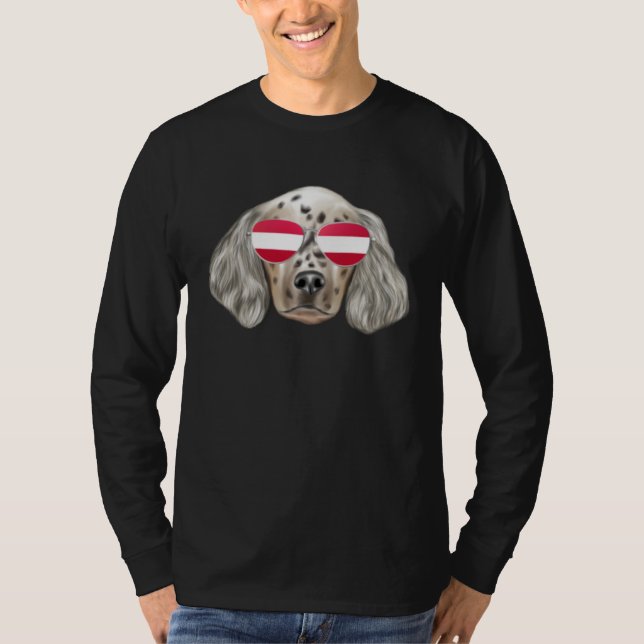 Austrian Flag English Setter Dog Austria Pocket T Shirt (Framsida)