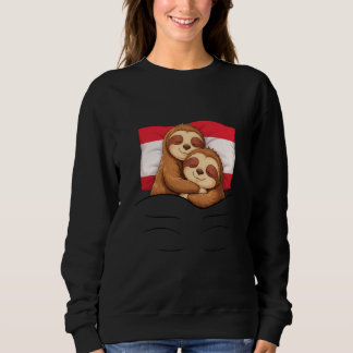 Austrian Flag Sloth Pajama Sleepover Sleeping Aust T Shirt