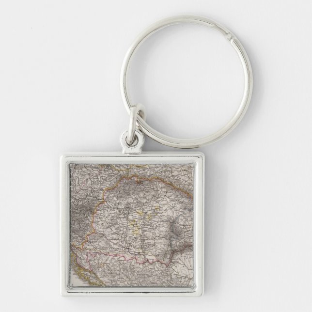 Austro-ungersk monarki fyrkantig silverfärgad nyckelring (Framsidan)