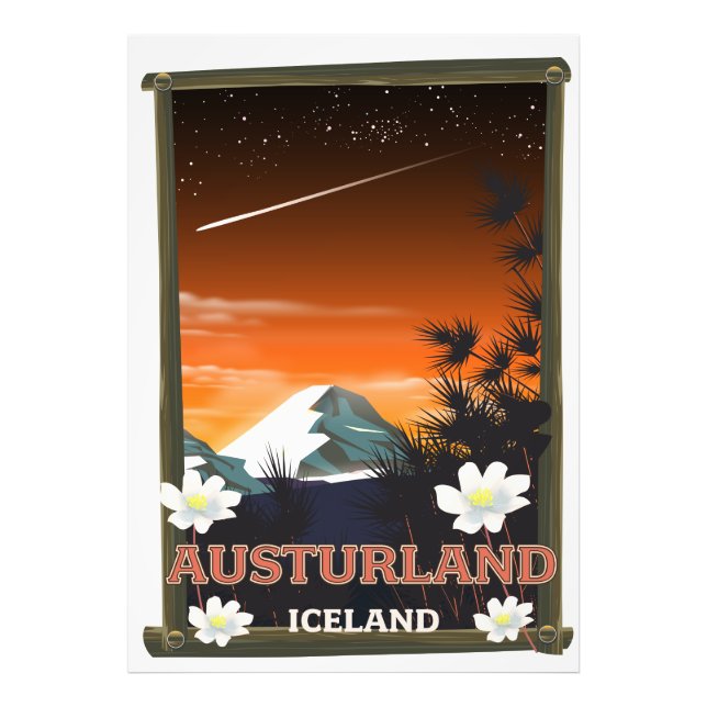 Austurland Island reseraklister Fototryck (Framsidan)