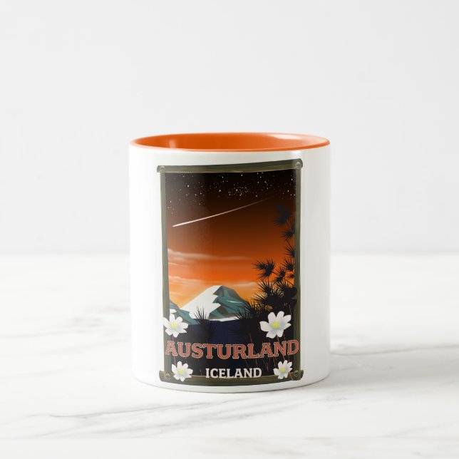 Austurland Island reseraklister Två-Tonad Mugg (Center)