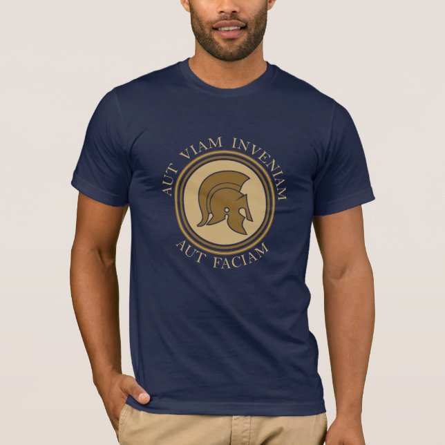 Aut Viam Inveniam Aut Faciam - Roman Helmet T Shirt (Framsida)