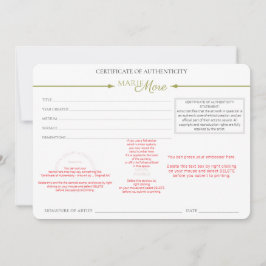 Autenticitetscertifikat Inbjudningar