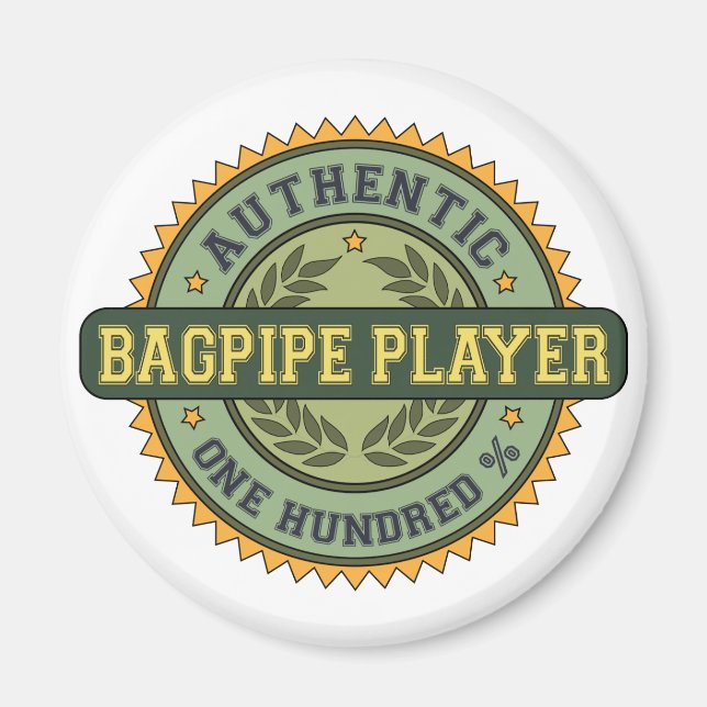 Autentiserad Bagpipe Player Magnet (Framsidan)