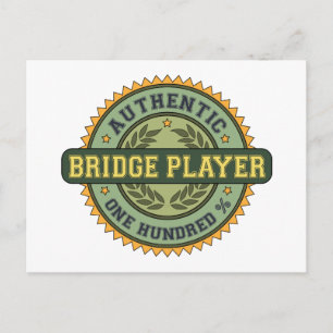 Autentiserad Bridge Player Vykort