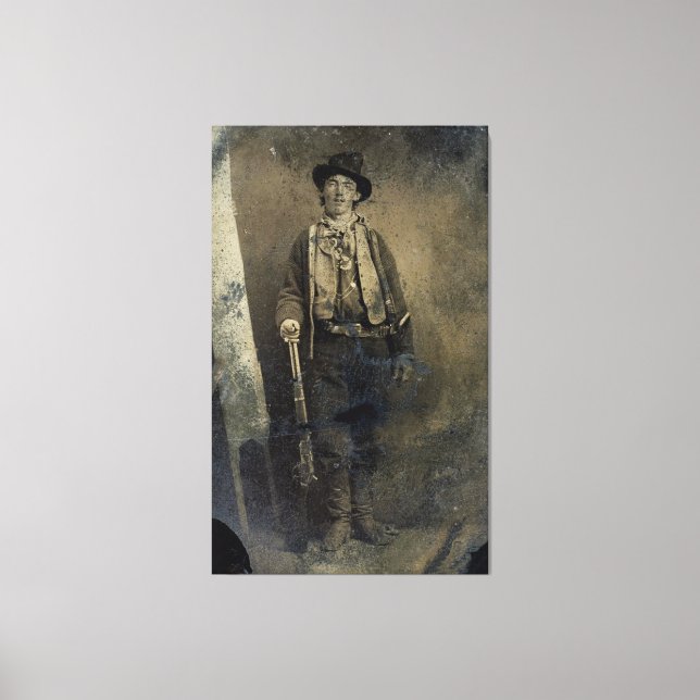 Autentiserad porträtt från Billy the Kid (1880) Canvastryck (Framsida)