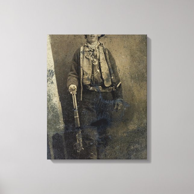 Autentiserad porträtt från Billy the Kid (1880) Canvastryck (Framsida)