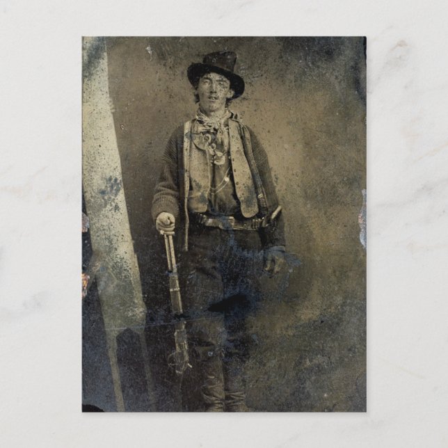 Autentiserad porträtt från Billy the Kid (1880) Vykort (Framsida)