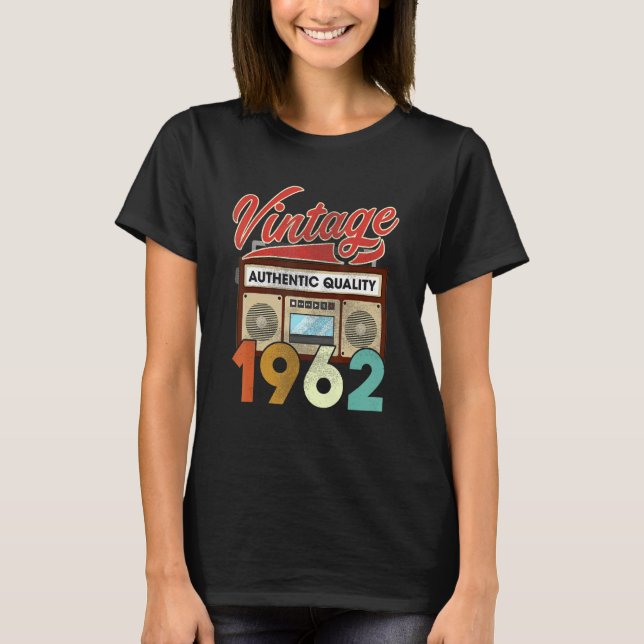 Autentiserad radioanropssignal 1962 60:e födelseda t shirt (Framsida)