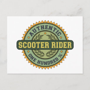 Autentiserad Scooter Rider Vykort