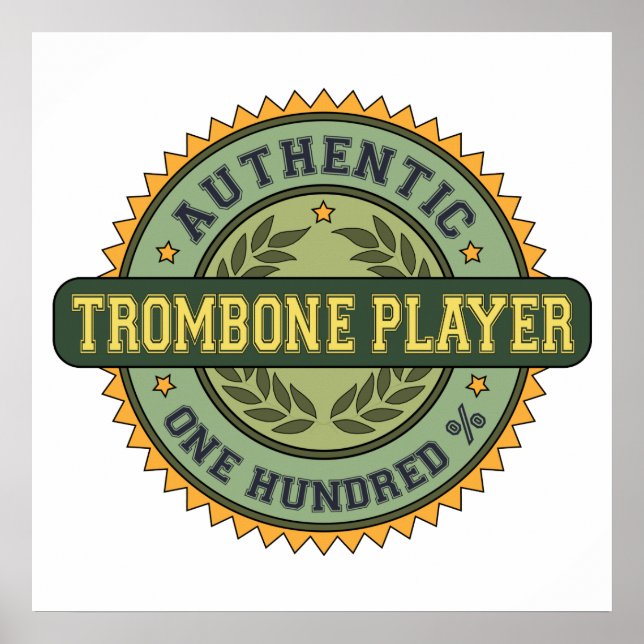 Autentiserad Trombone Player Poster (Framsidan)