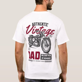 Autentiserad Vintage Pappa Motorcykel back print T T Shirt