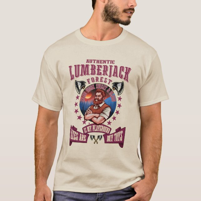 AUTENTISERADE LUMBERJACK AXES T SHIRT (Framsida)