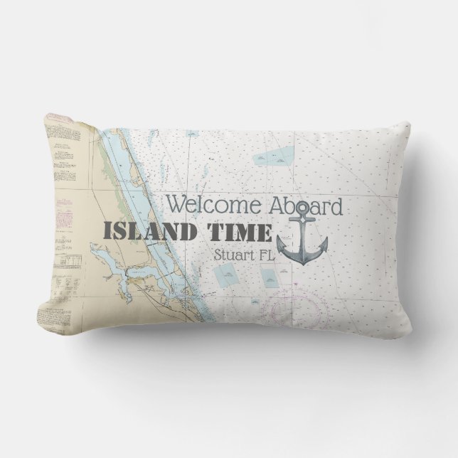 Autentiserat Nautiskt välkomstbord + Boat Namn Lumbarkudde (Framsida)