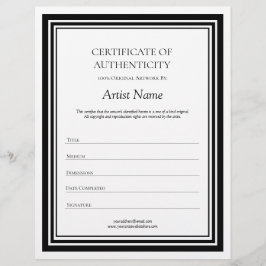 Autentiseringscertifikat för Black & White Brev Brevhuvud