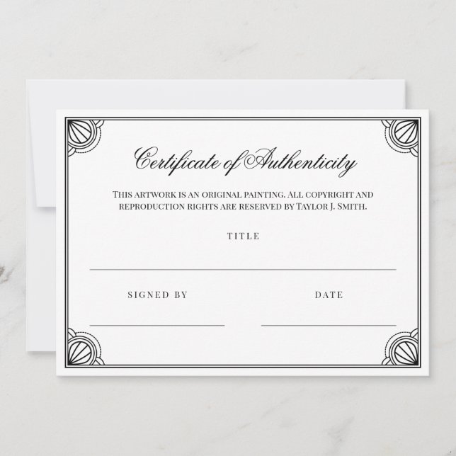 Autentiseringscertifikat för elegant Black Ram (Framsida)