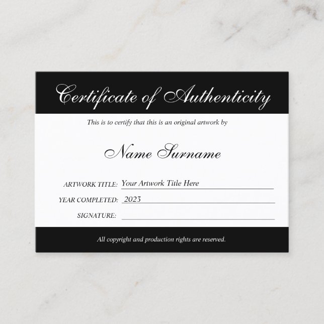 Autentiseringsdiagram genom att lägga till Logotyp Visitkort (Framsida)