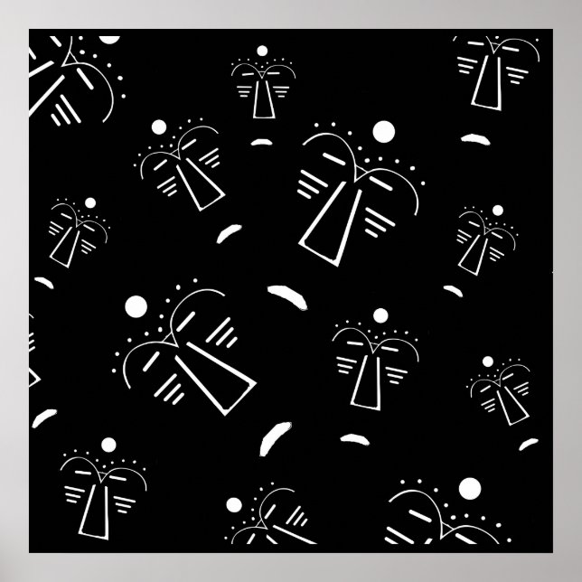 Autentisk Aboriginell abstrakt mask Poster (Framsidan)