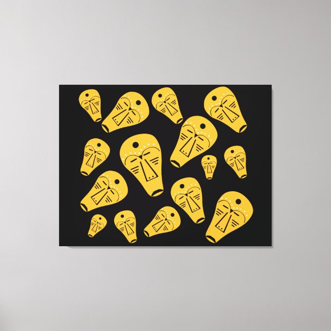 autentisk abstrakt modern mask canvastryck (Framsida)