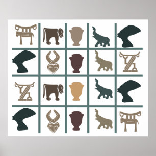 autentisk afrikansk stam ornate poster