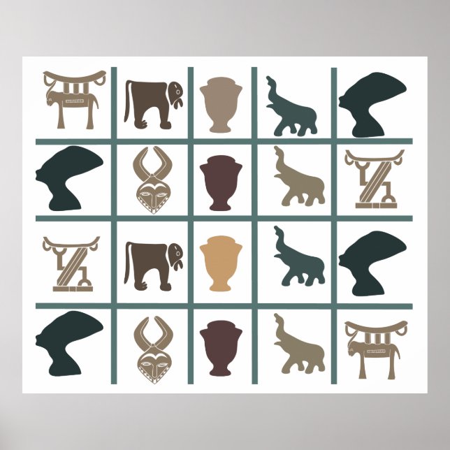 autentisk afrikansk stam ornate poster (Framsidan)