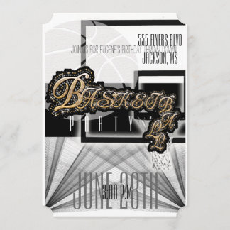 Autentisk basketpartyinbjudan - svart inbjudningar