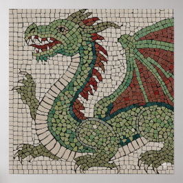 Autentisk Dragon Mosaic Poster