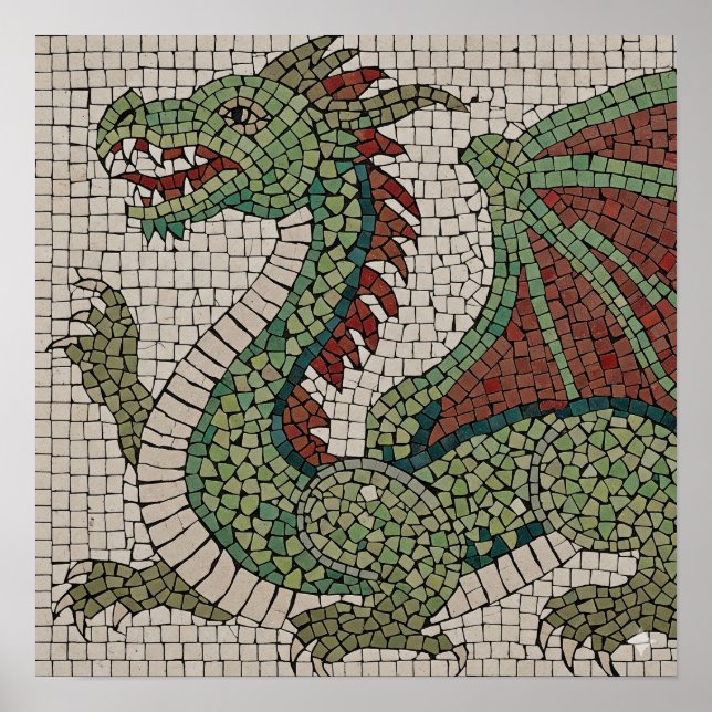 Autentisk Dragon Mosaic Poster (Framsidan)