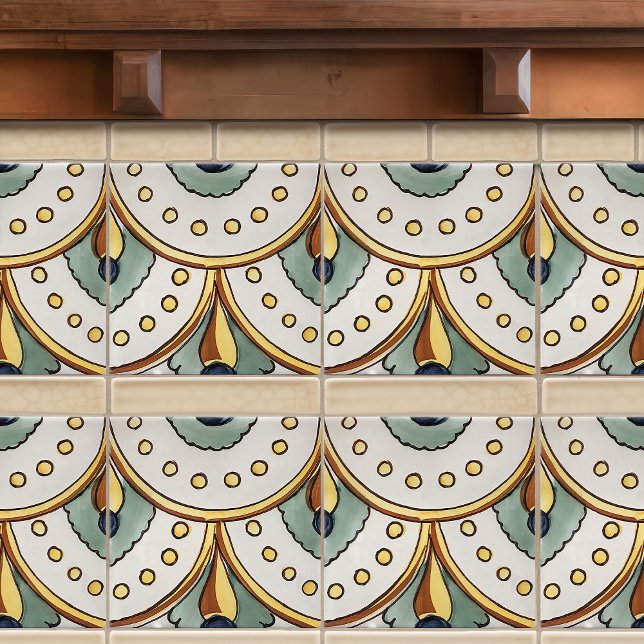 Autentisk Hand Payed Blommigt Majolica Spanien Kakelplatta (Skapare uppladdad)