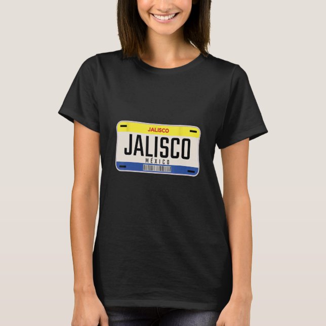 Autentisk Jalisco Mexico License Plate Mexican Cul T Shirt (Framsida)