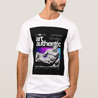 Autentisk konst grekisk staty Synthwave herr T Shirt